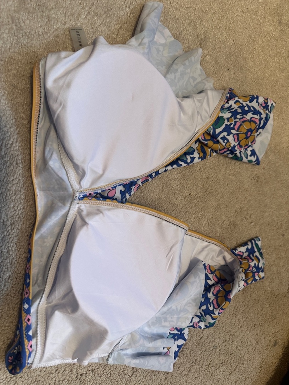 Floral Ruffle V-Neck High-Waist Bikini Set - Blue Multi - Picture 5 of 5